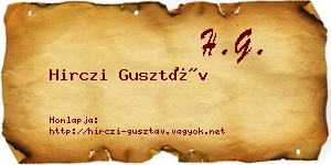 Hirczi Gusztáv névjegykártya